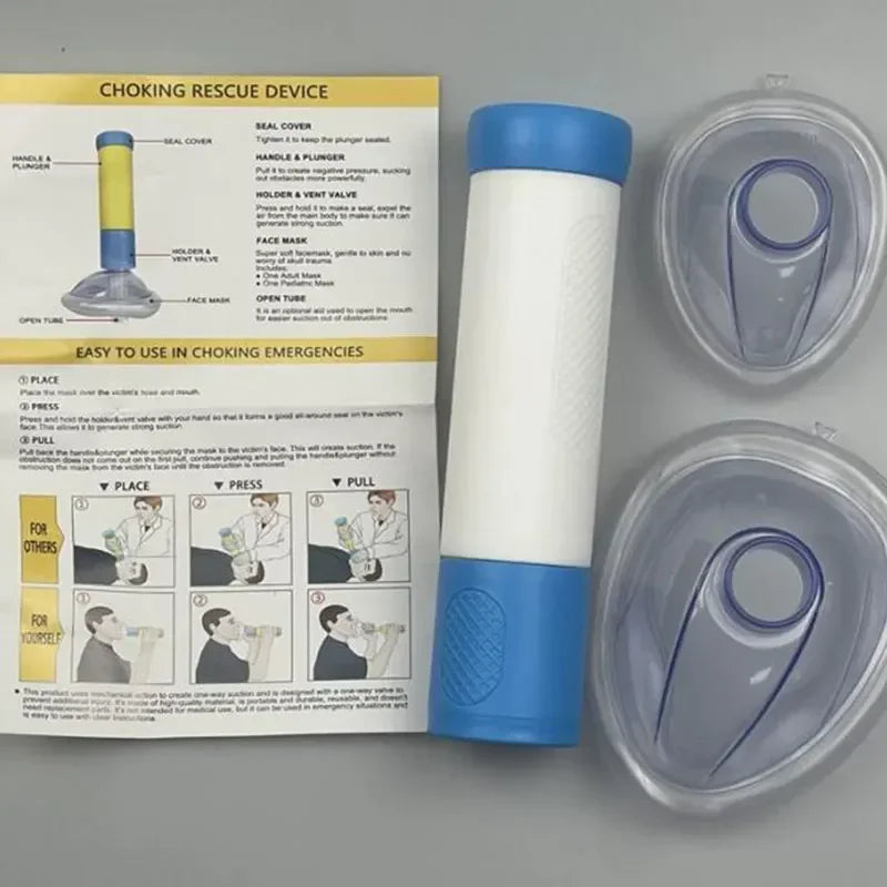 Portable Upgrade First Aid Kit for Kids Adults Choking Emergency Life Saving Suction Vac Anti Choke Device
